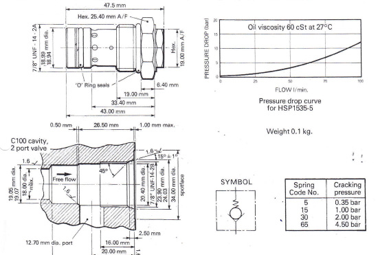 Cartridge Ball Check Valve - Technical Drawing